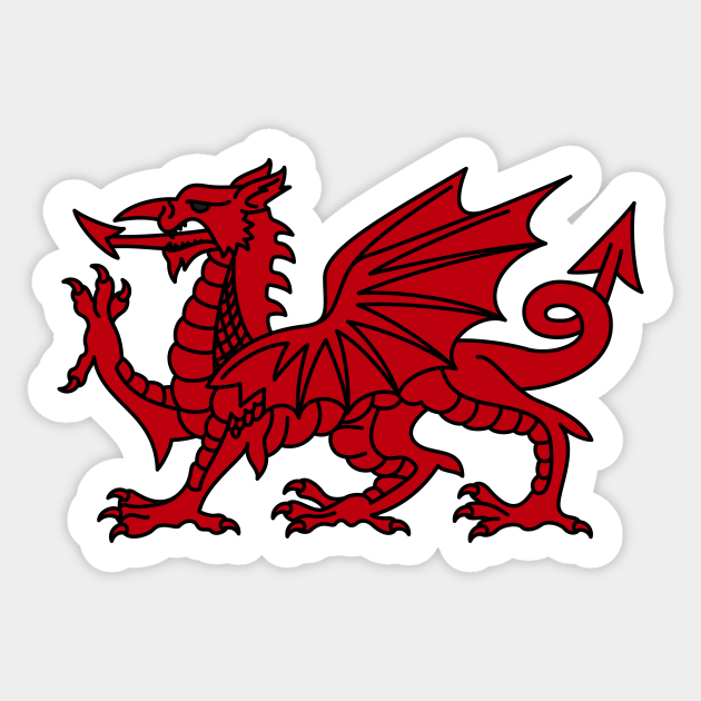 Welsh Dragon Welsh Dragon Sticker TeePublic